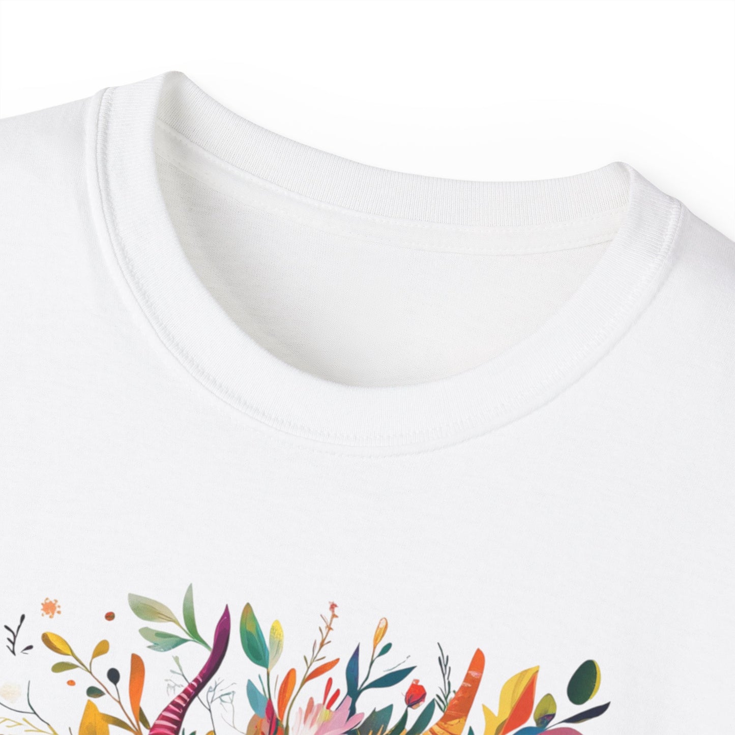Zodiac Capricorn T-Shirt - Colorful Floral Deer Unisex Ultra Cotton Tee, Bohemian Shirt, Nature Lover Gift, Artistic T-Shirt, Casual Wear, Birthday Gift