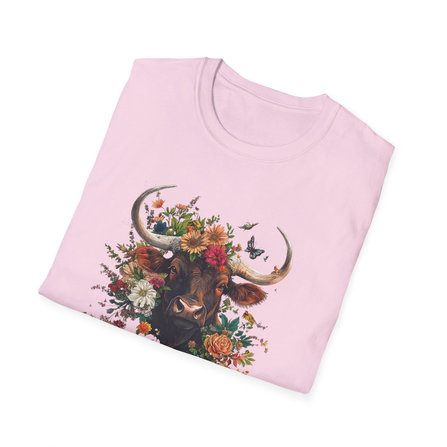 Zodiac Taurus Floral T-Shirt, Astrology Gift, Zodiac Sign Tee, Birthday Gift for Taurus, Cow Bull Graphic Shirt, Nature Lover Apparel