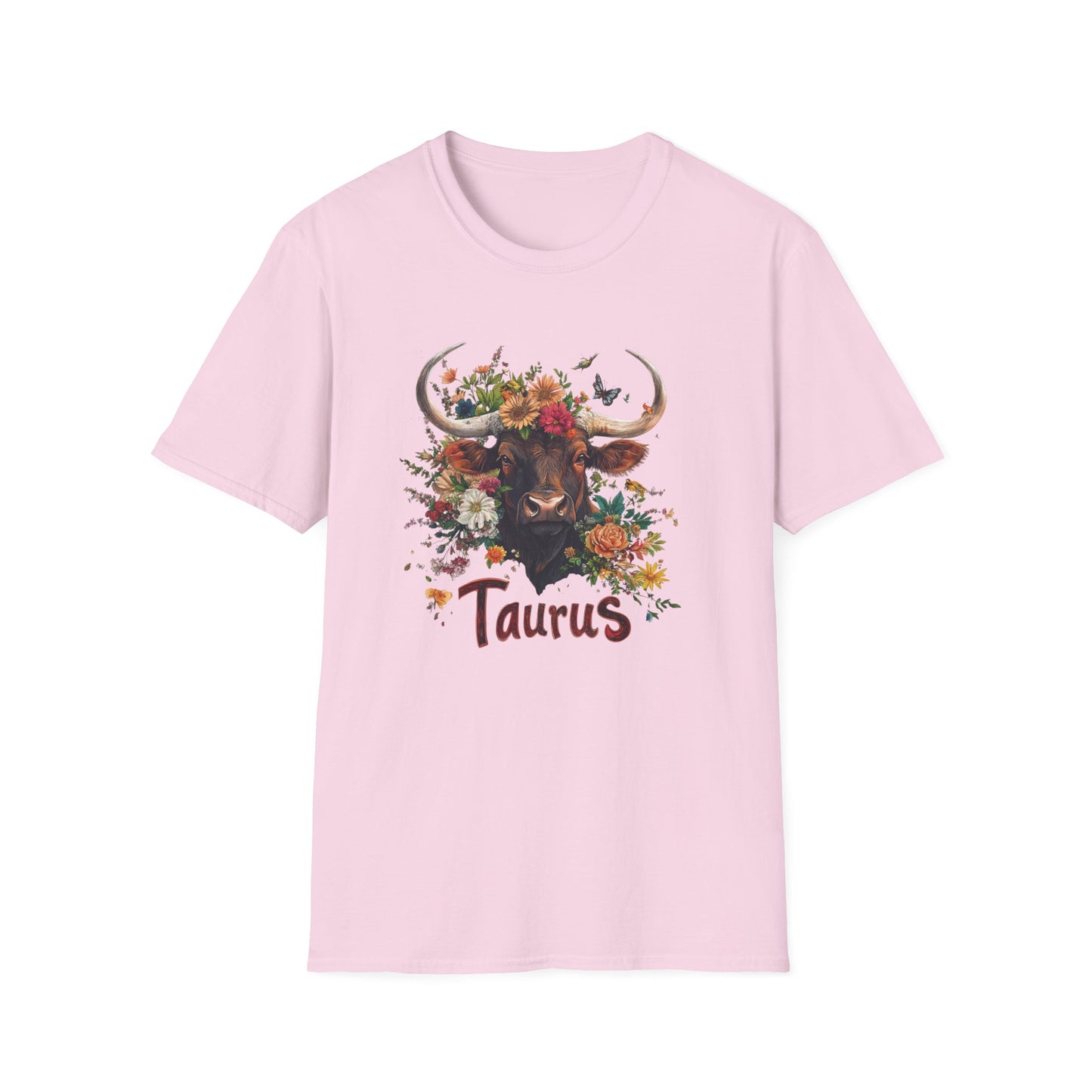 Zodiac Taurus Floral T-Shirt, Astrology Gift, Zodiac Sign Tee, Birthday Gift for Taurus, Cow Bull Graphic Shirt, Nature Lover Apparel