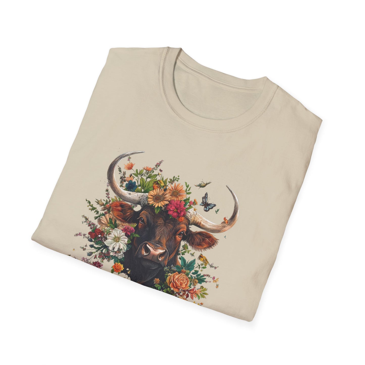 Zodiac Taurus Floral T-Shirt, Astrology Gift, Zodiac Sign Tee, Birthday Gift for Taurus, Cow Bull Graphic Shirt, Nature Lover Apparel