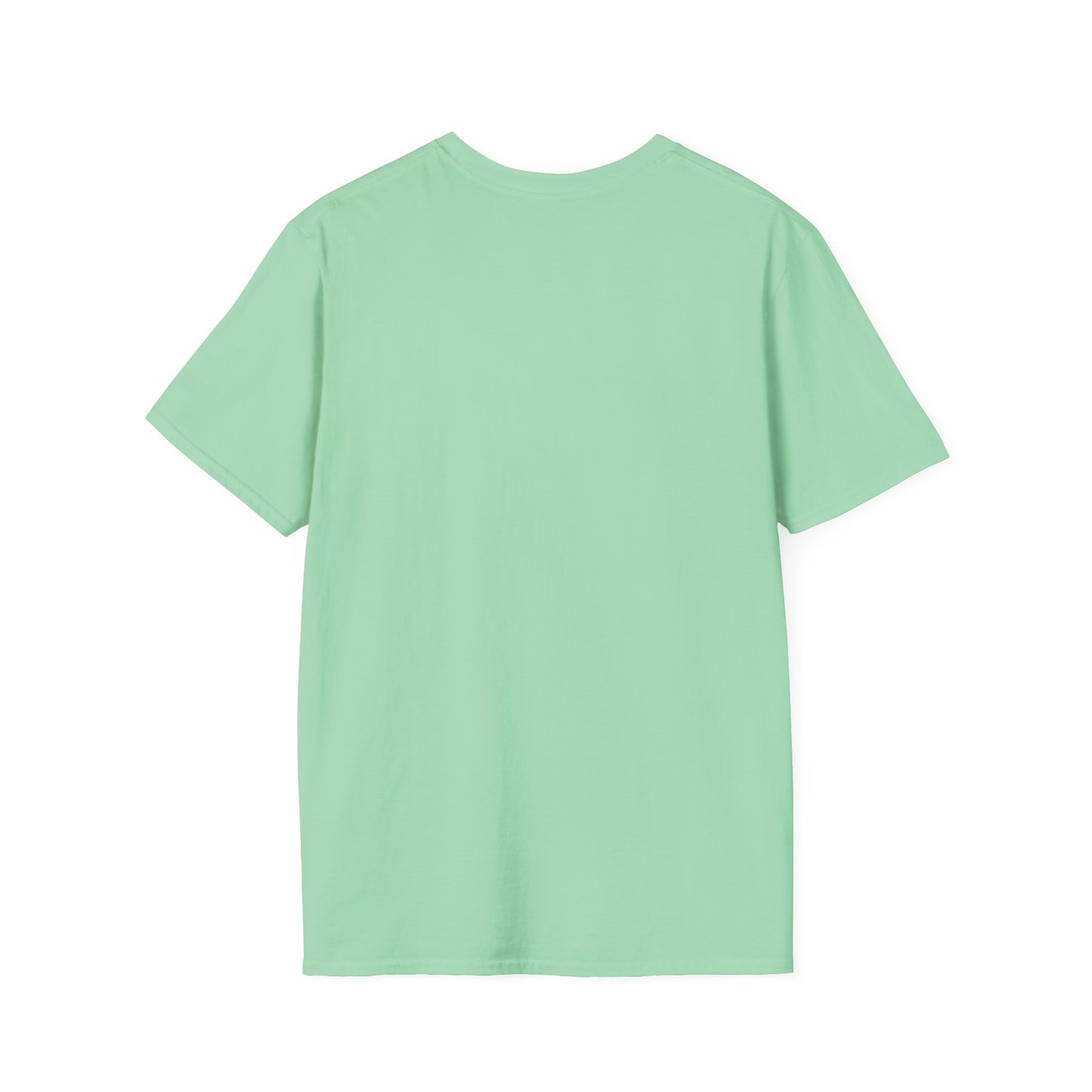 Back view of a light green Aquarius floral t-shirt made from soft cotton fabric