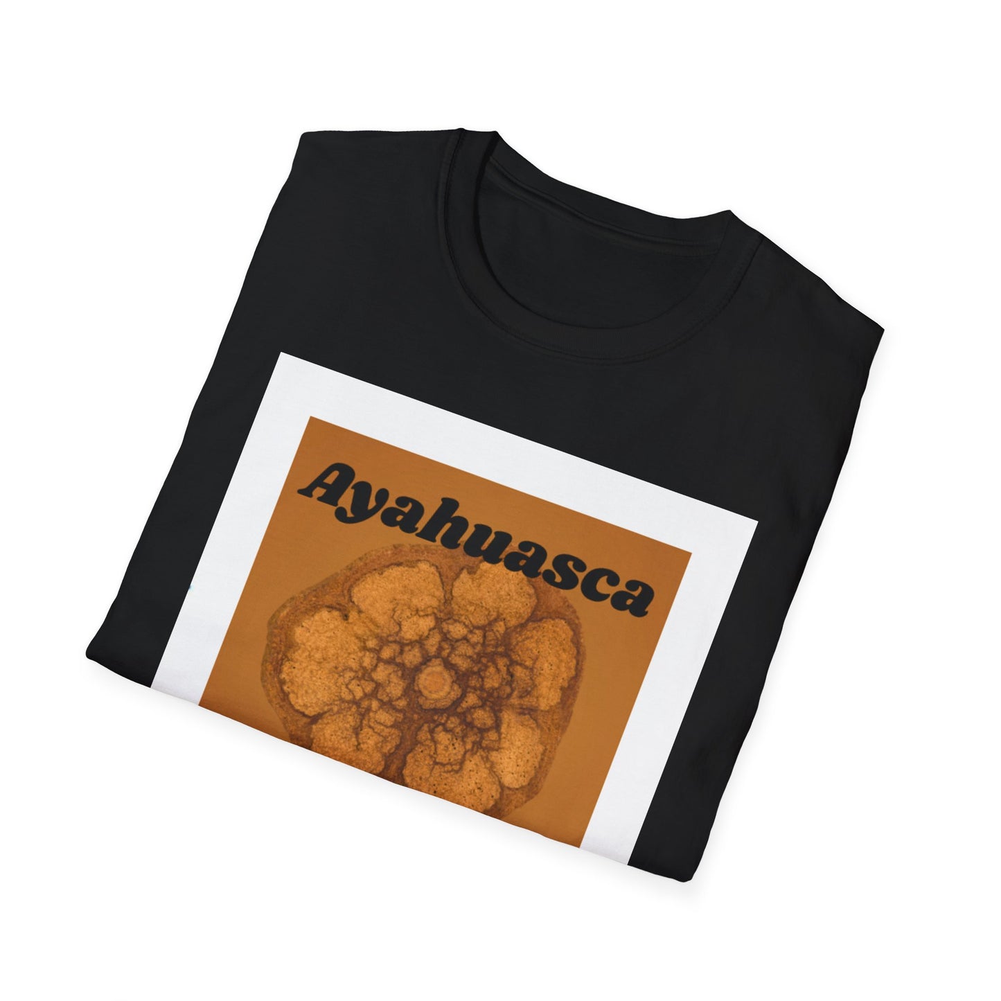 Black Ayahuasca Plant Medicine T-Shirt with Artistic Flower Design for Spiritual Enthusiasts
