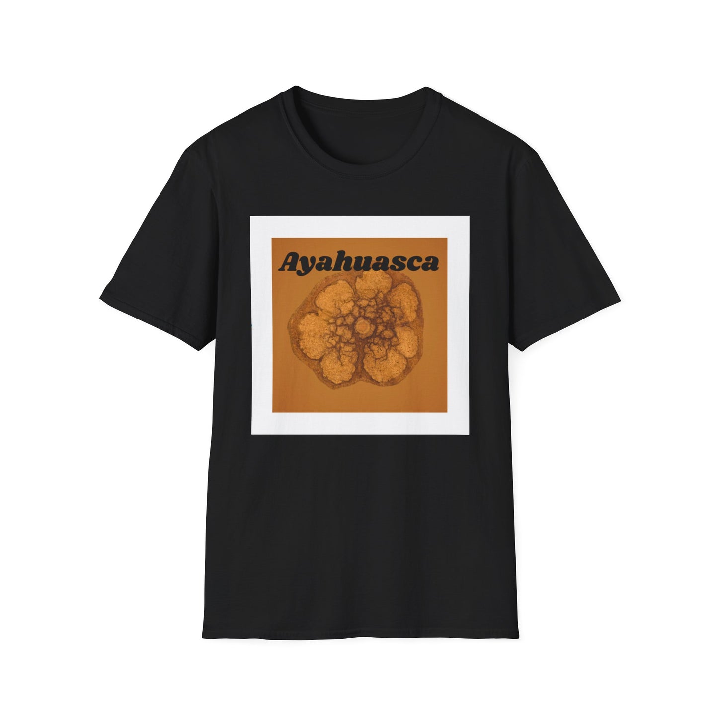 Black Ayahuasca Plant Medicine T-Shirt featuring a bold graphic design for spiritual enthusiasts
