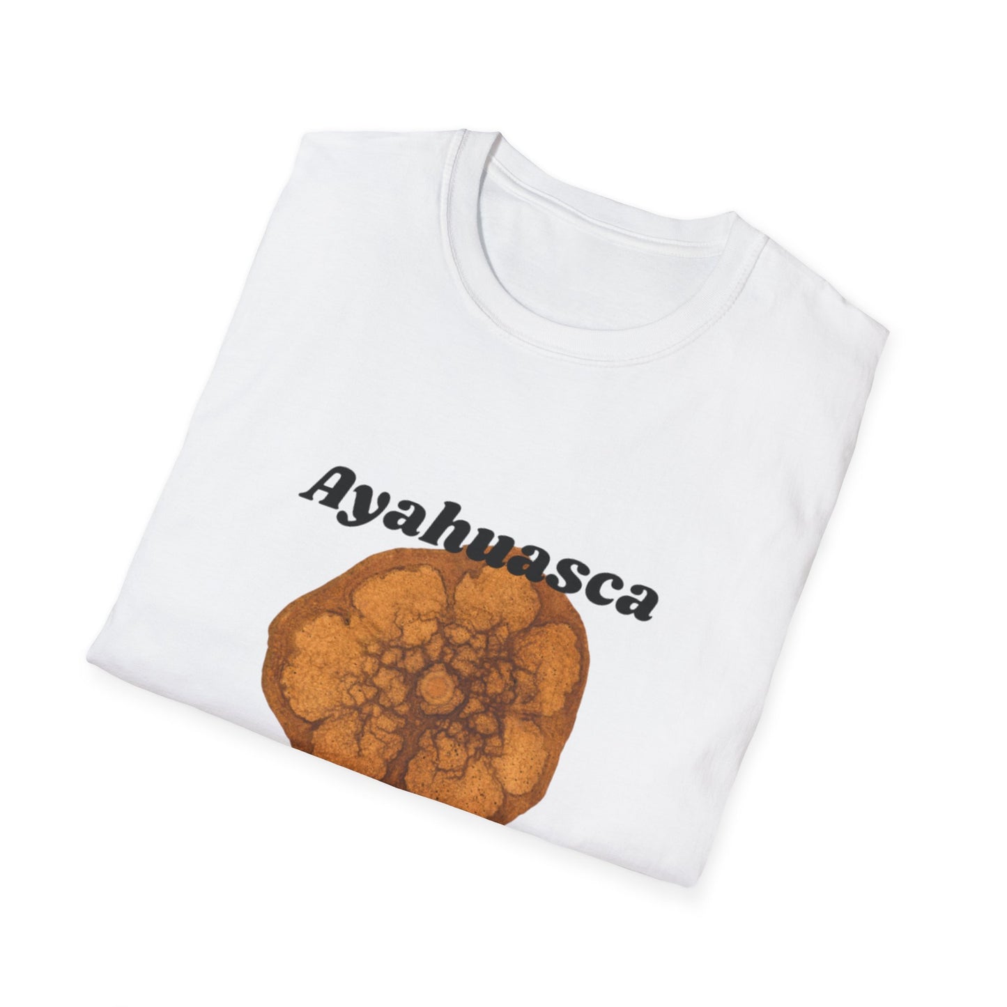 White Ayahuasca Plant Medicine T-Shirt featuring a vibrant graphic design and bold text