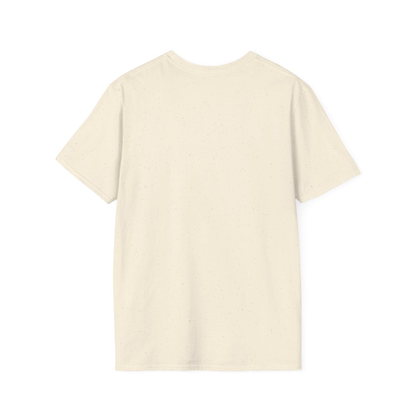 Back view of a beige boho floral skull t-shirt with a classic fit from Printify