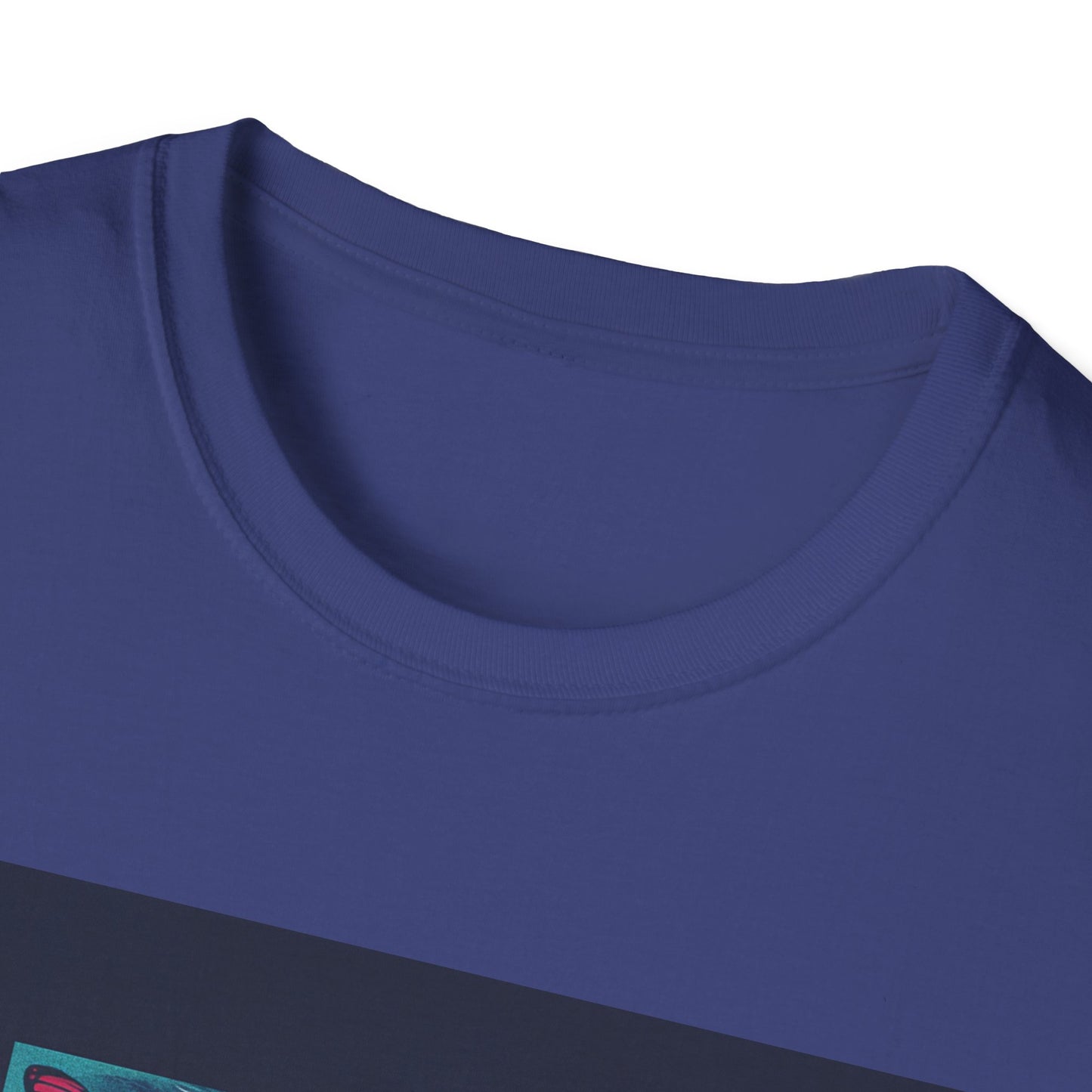 Navy blue butterfly graphic t-shirt for women with a stylish round neckline