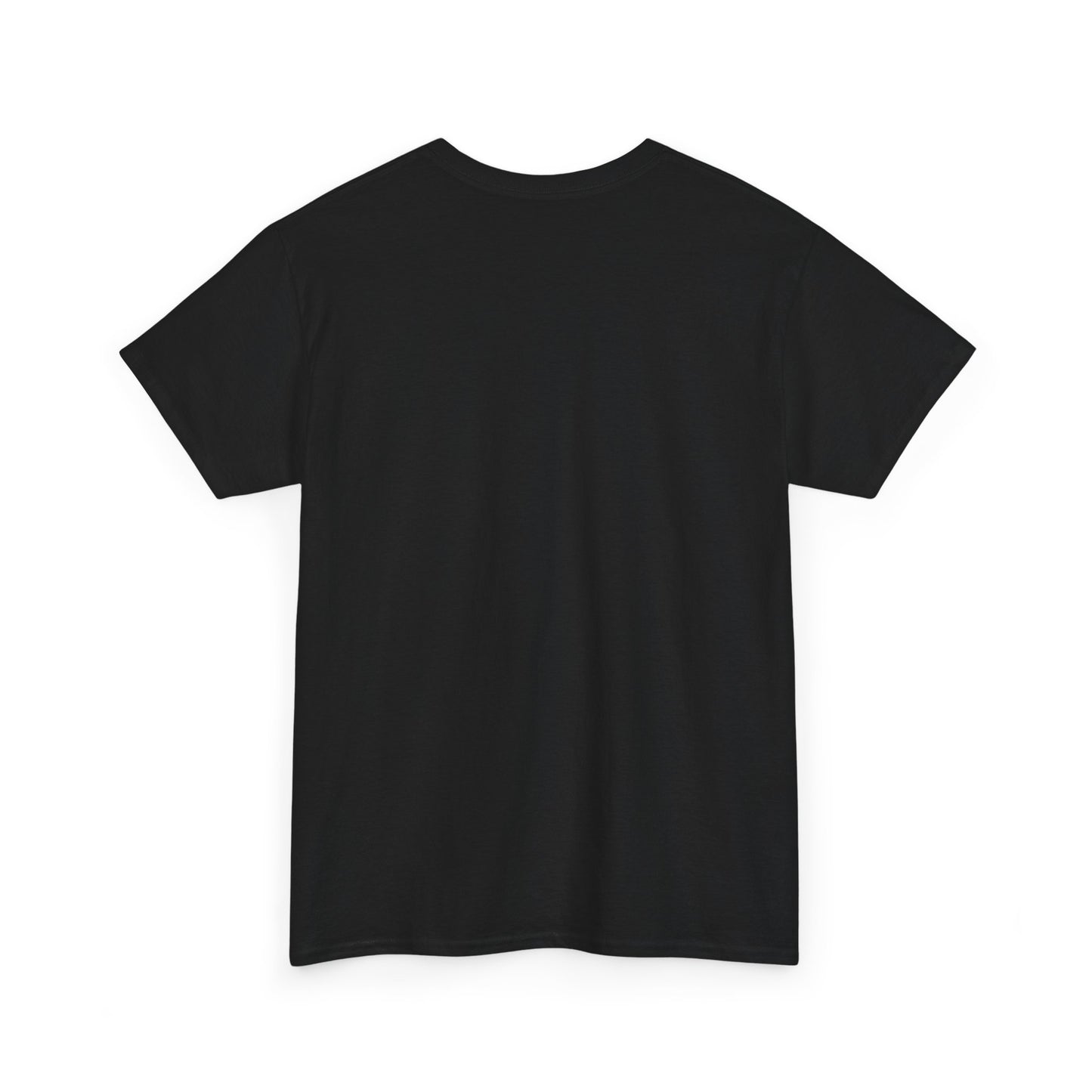 Back view of black cosmic vibes t-shirt made from soft, durable fabric for everyday wear