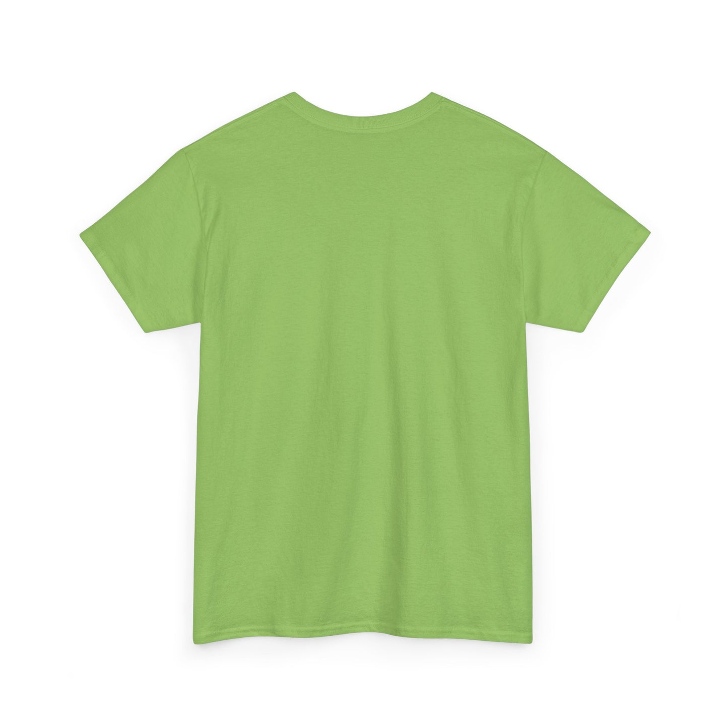 Back view of a vibrant green cosmic vibes t-shirt from Printify for casual wear