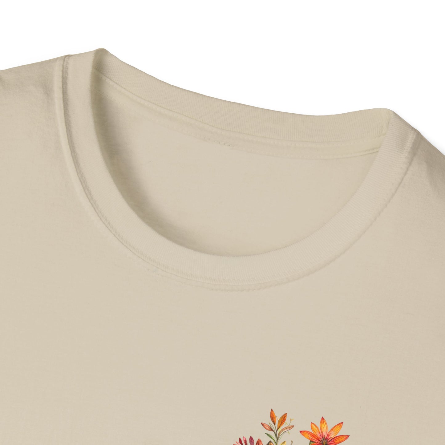 Floral cross t-shirt with vibrant flower designs on a soft fabric for a stylish look