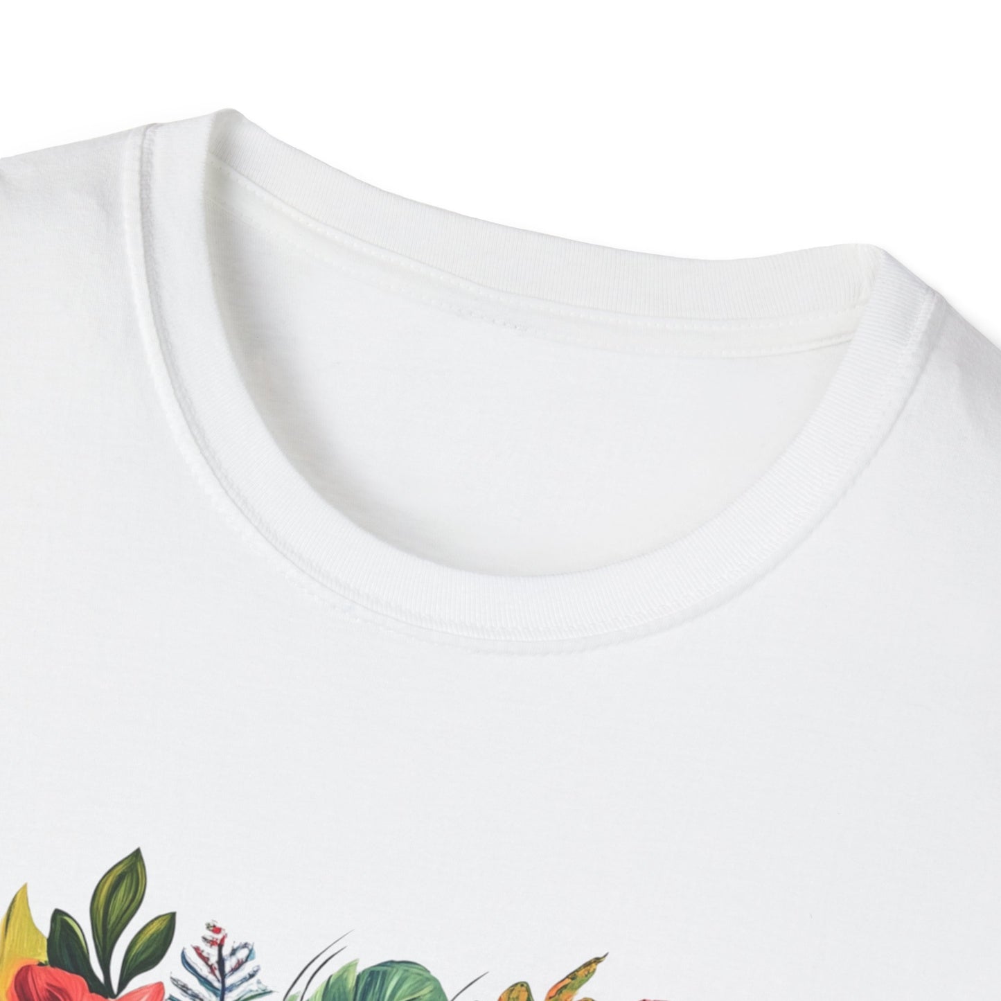 God Wins Floral T-Shirt featuring vibrant floral designs on a soft white fabric