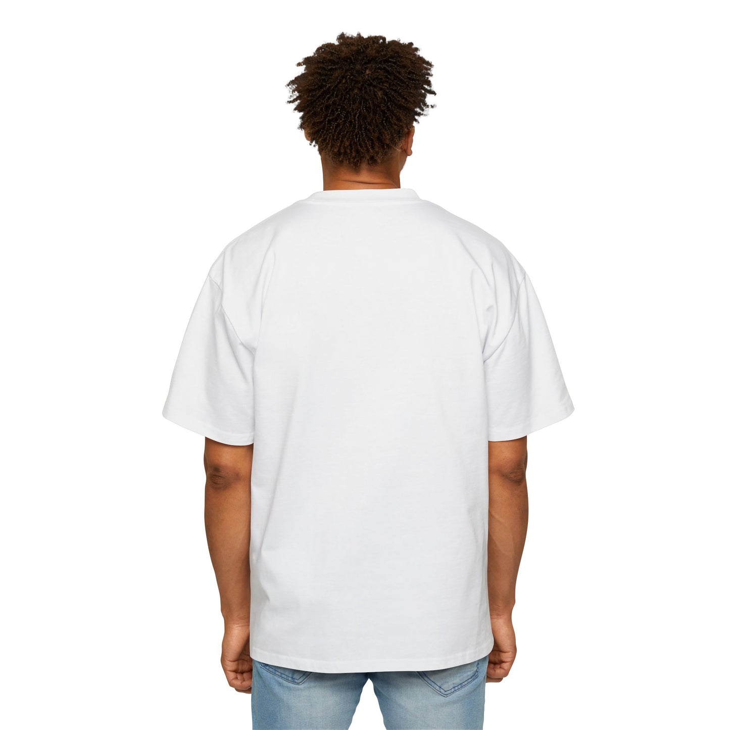 Back view of a white good vibes t-shirt for a casual and comfortable fit
