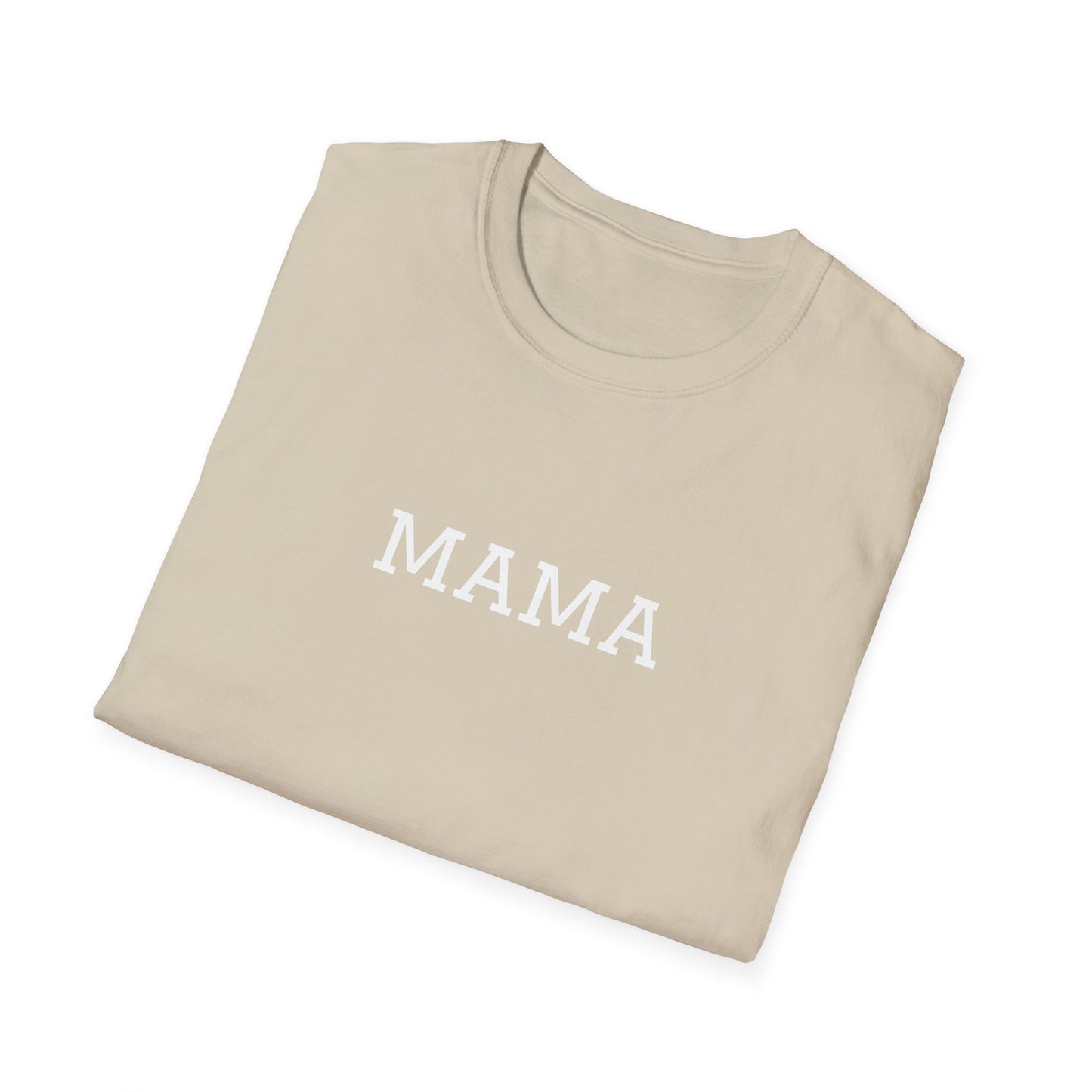 Beige Mama tee for moms featuring a simple white graphic print for everyday wear