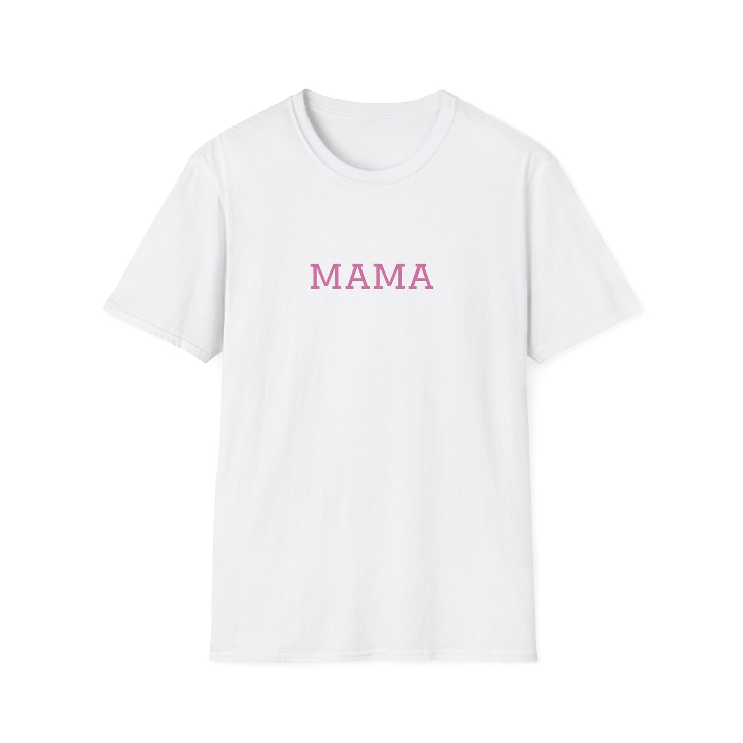 White Mama tee for moms with pink lettering for casual everyday wear