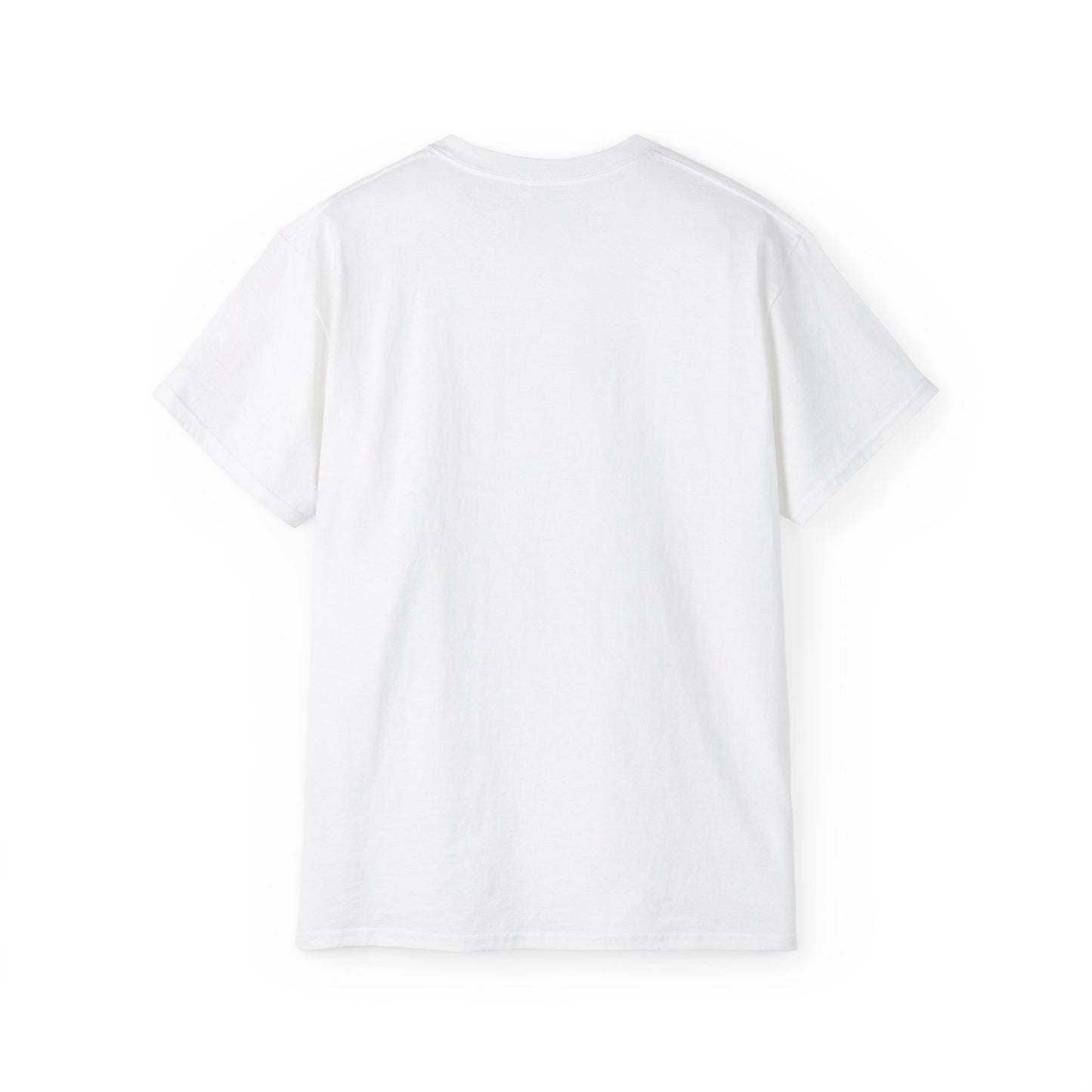 Back view of a plain white meditation graphic tee from Printify, perfect for casual wear