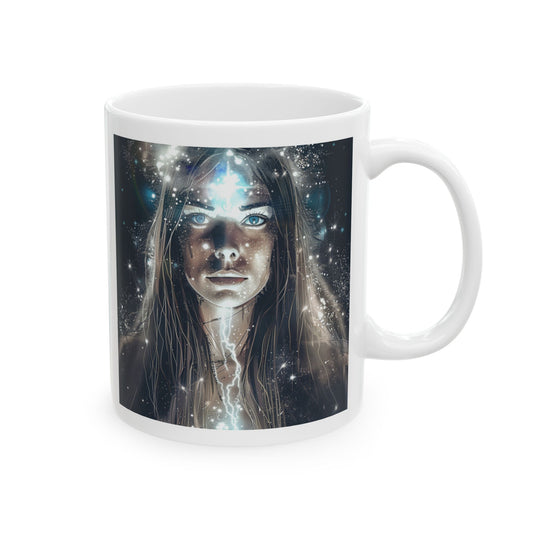 Cosmic Dreamer Ceramic Mug – Perfect for Coffee Lovers, witchy, third eye, pineal gland,