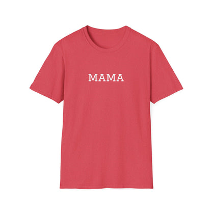 Pink Mama tee for moms with bold white lettering, perfect for casual outings