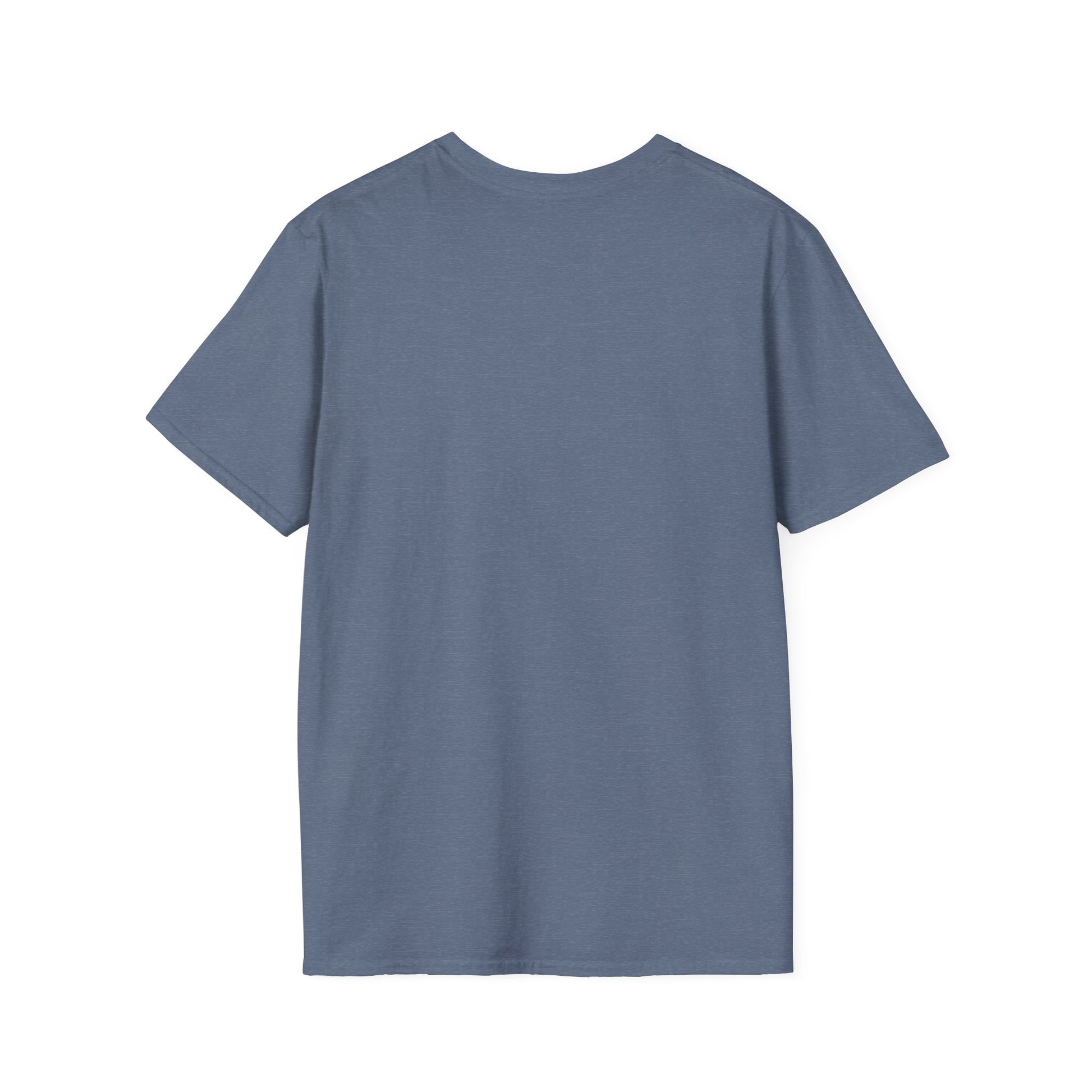Back view of a blue monstera deliciosa t-shirt made for casual comfort and style