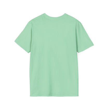 Back view of a light green Aquarius floral t-shirt made from soft cotton fabric