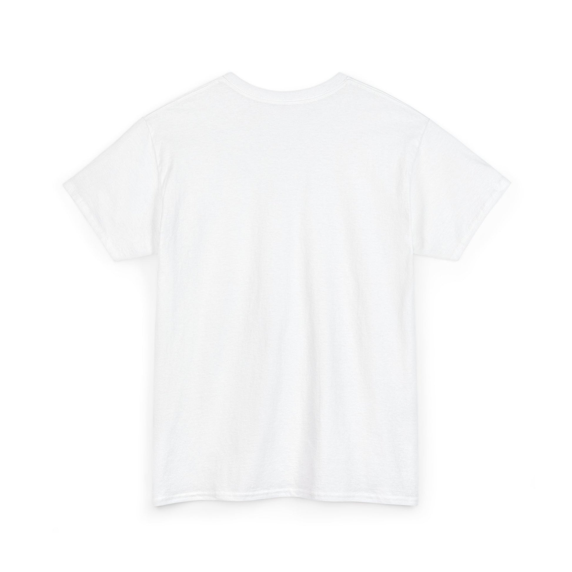 Back view of a white ayahuasca t-shirt made with soft cotton fabric
