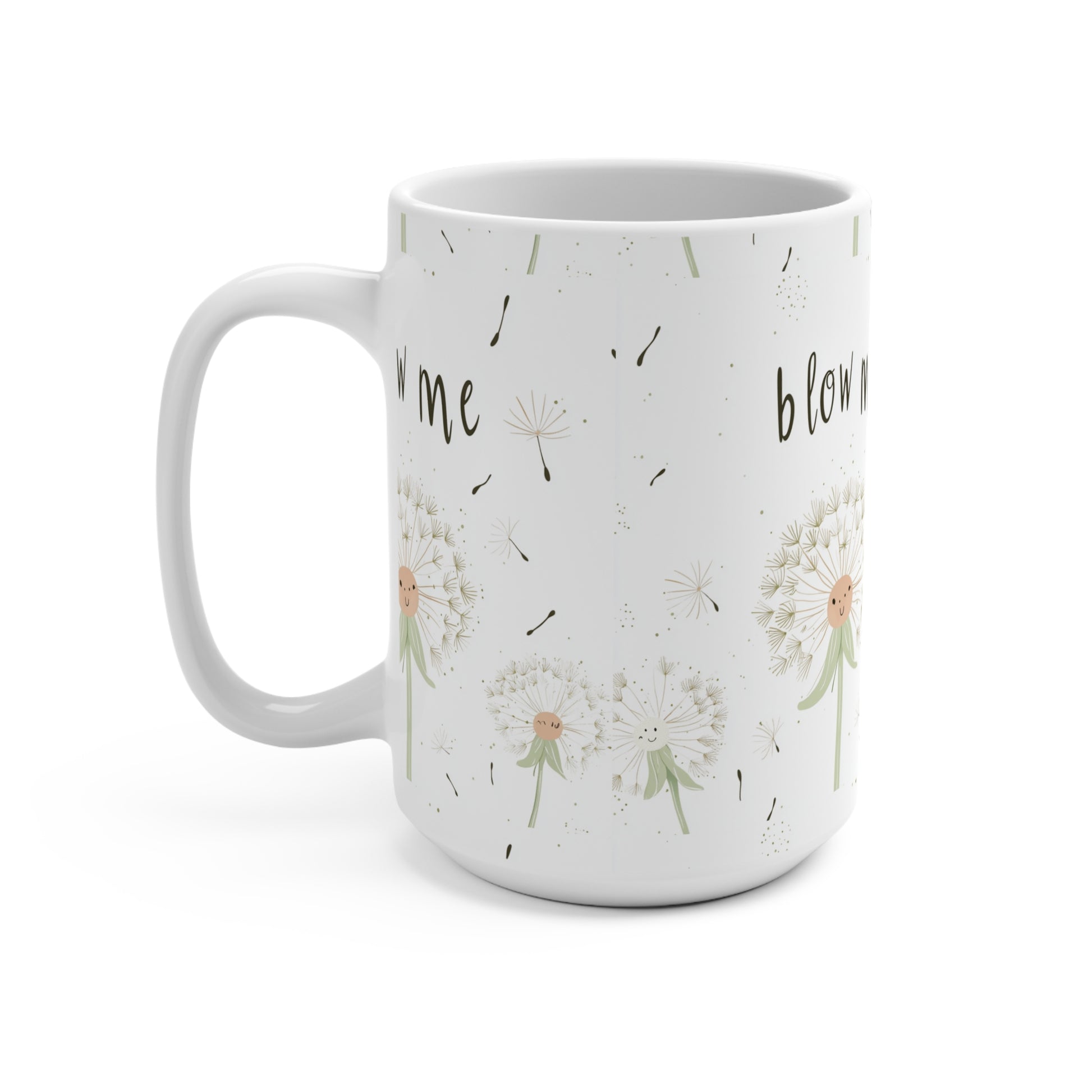 Blow Me funny Mug 15oz with floral design and playful text for a lighthearted gift