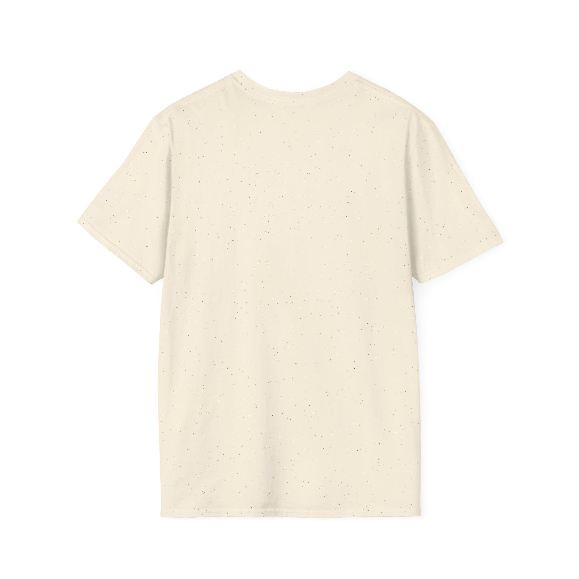 Back view of a beige boho floral skull t-shirt with a classic fit from Printify