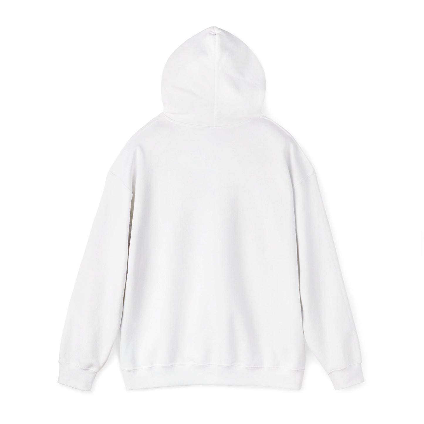 Back view of a white botanical plant hoodie featuring a soft and cozy fabric design