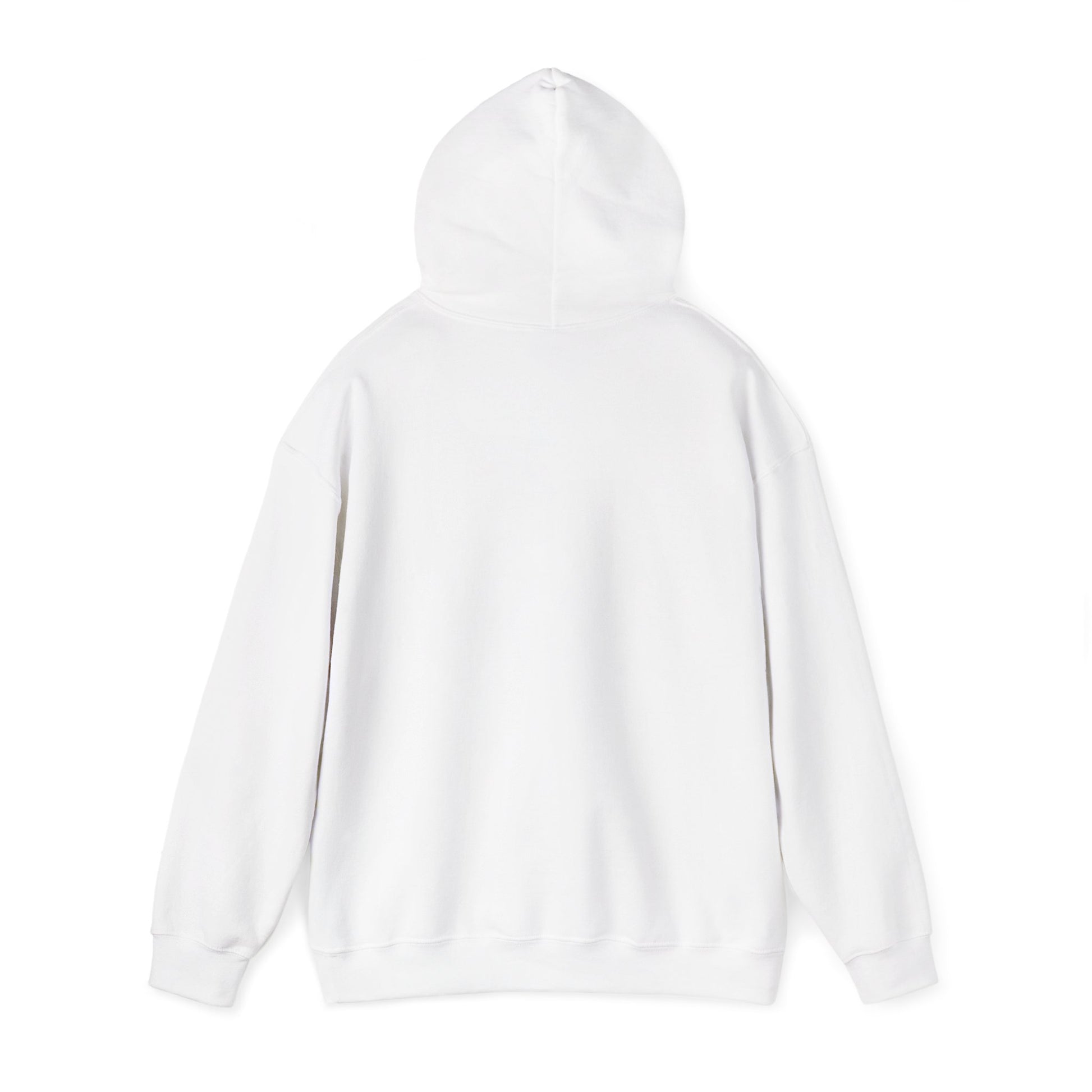 Back view of a white botanical plant hoodie featuring a soft and cozy fabric design
