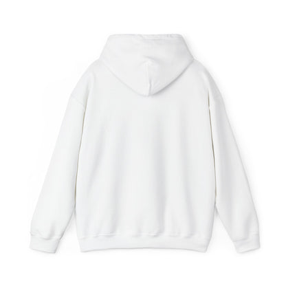 Back view of a white botanical plant hoodie made from soft and cozy fabric