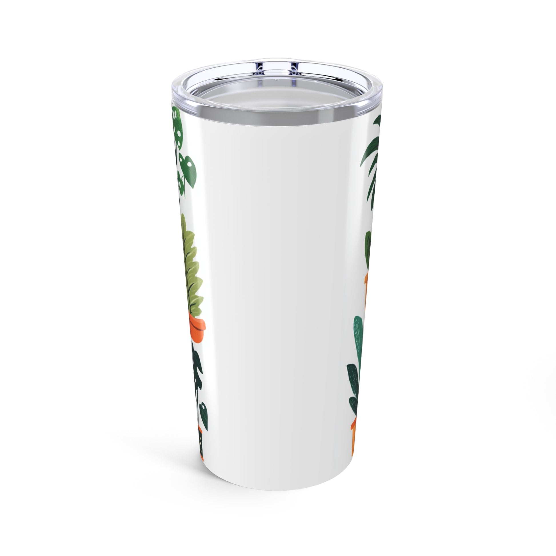 Botanical travel tumbler with vibrant plant illustrations for on-the-go hydration