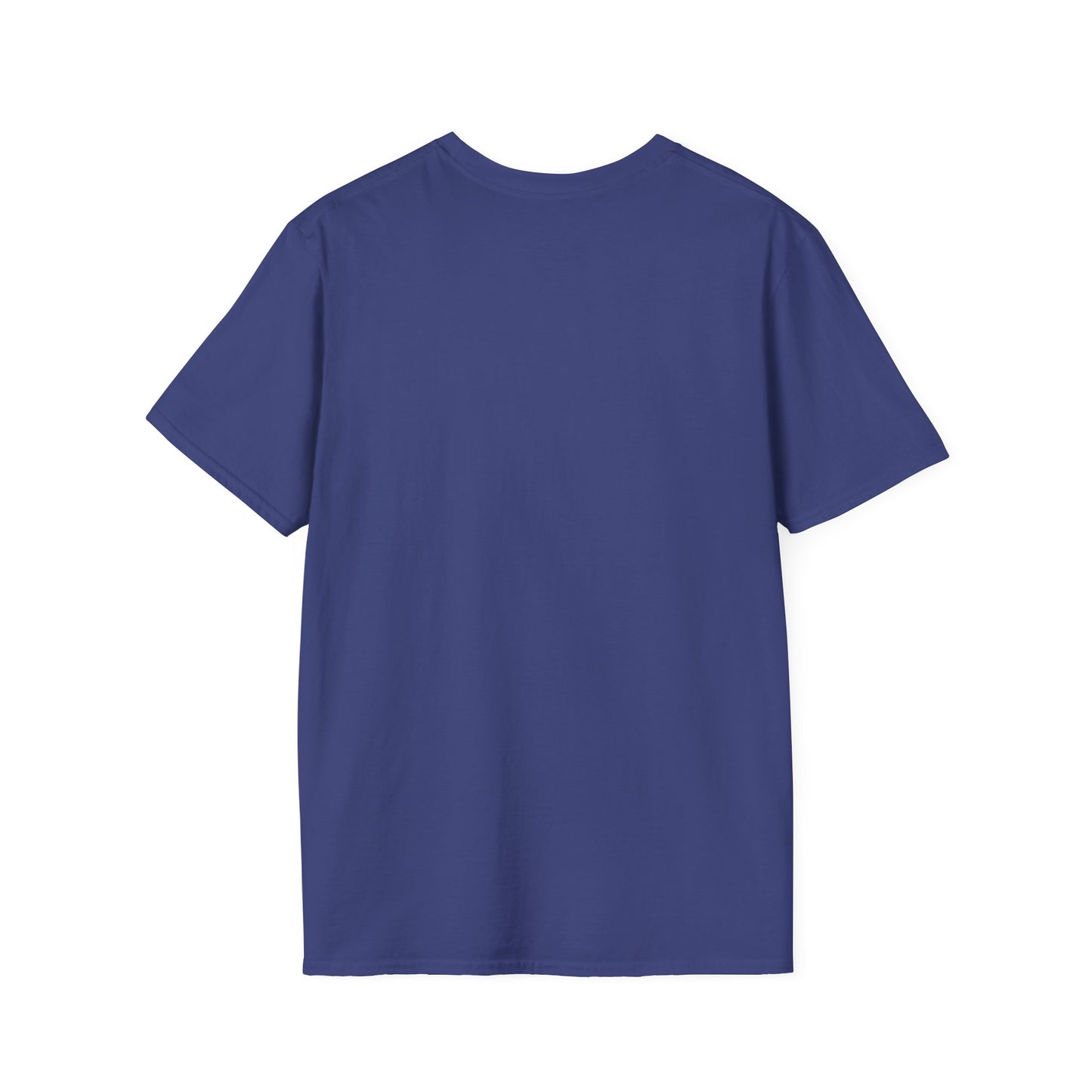 Back view of a blue butterfly graphic t-shirt for women featuring a casual fit and soft fabric