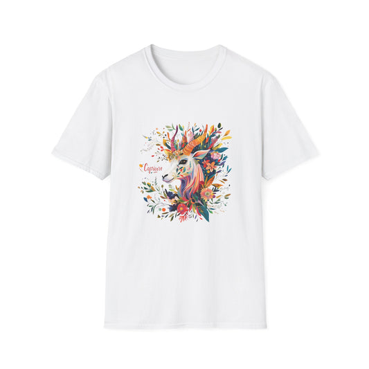 Colorful unicorn t-shirt featuring vibrant floral designs for a whimsical style