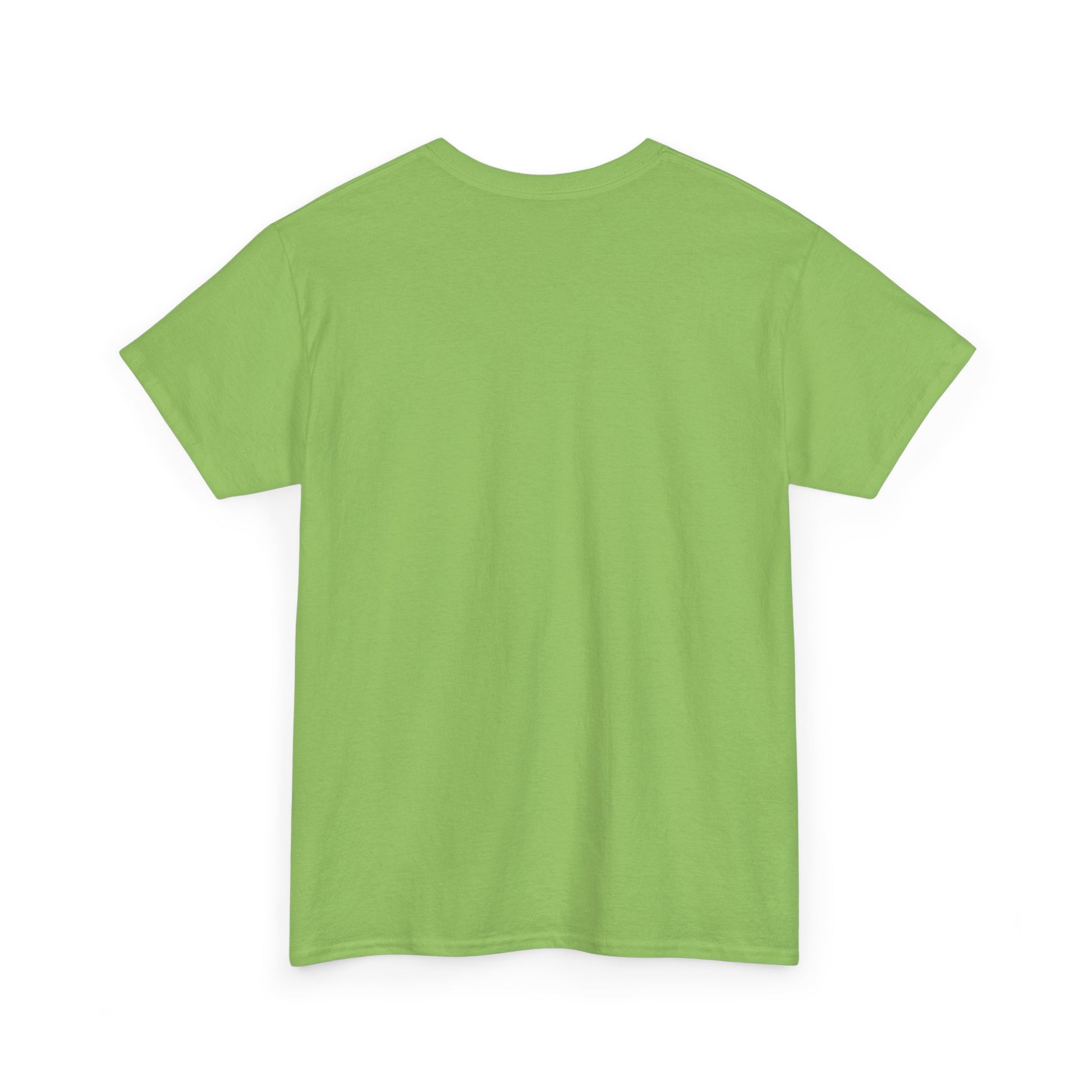 Back view of a vibrant green cosmic vibes t-shirt from Printify for casual wear