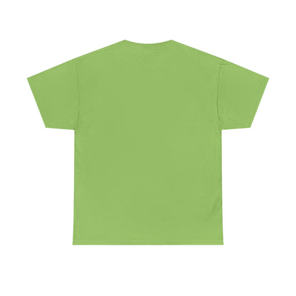 Back view of a vibrant green cosmic vibes t-shirt perfect for casual wear and expressing unique style