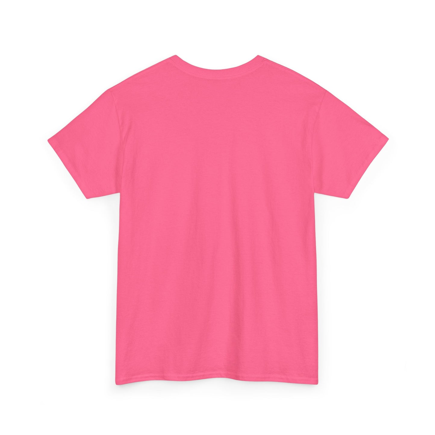 Back view of a pink cosmic vibes t-shirt made from soft cotton fabric