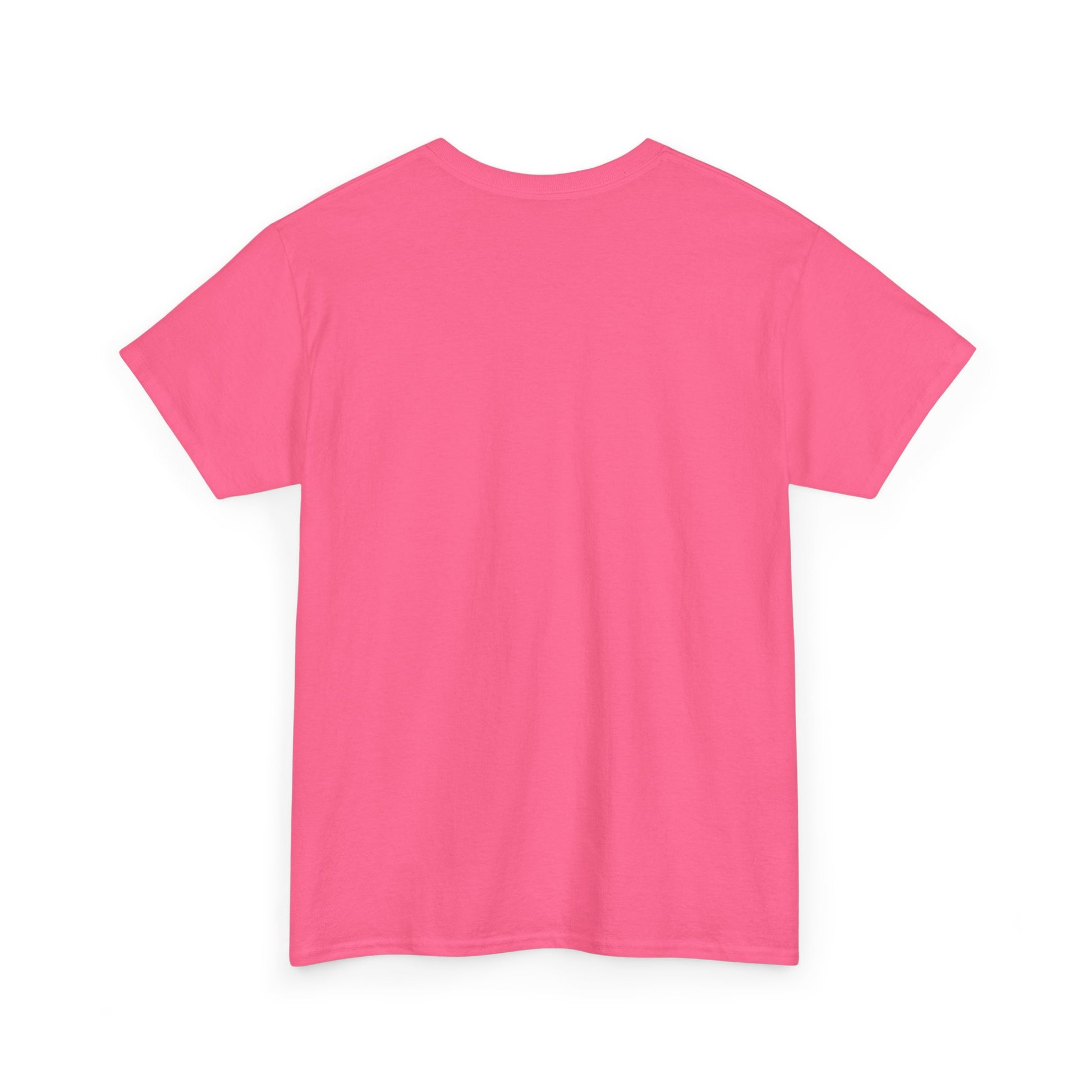Back view of a pink cosmic vibes t-shirt made from soft cotton fabric