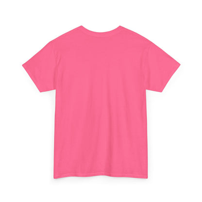 Back view of a pink cosmic vibes t-shirt made from soft cotton fabric
