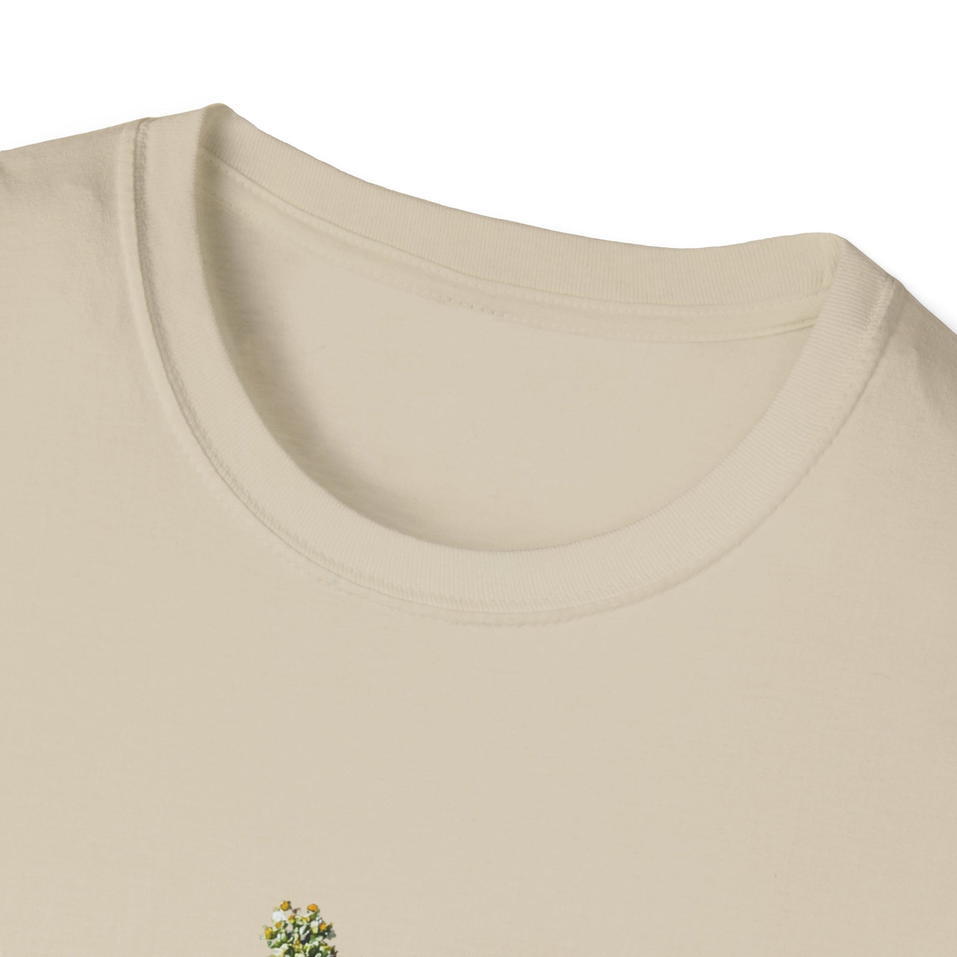 Floral book lover t-shirt featuring a delicate floral design on a soft cream background