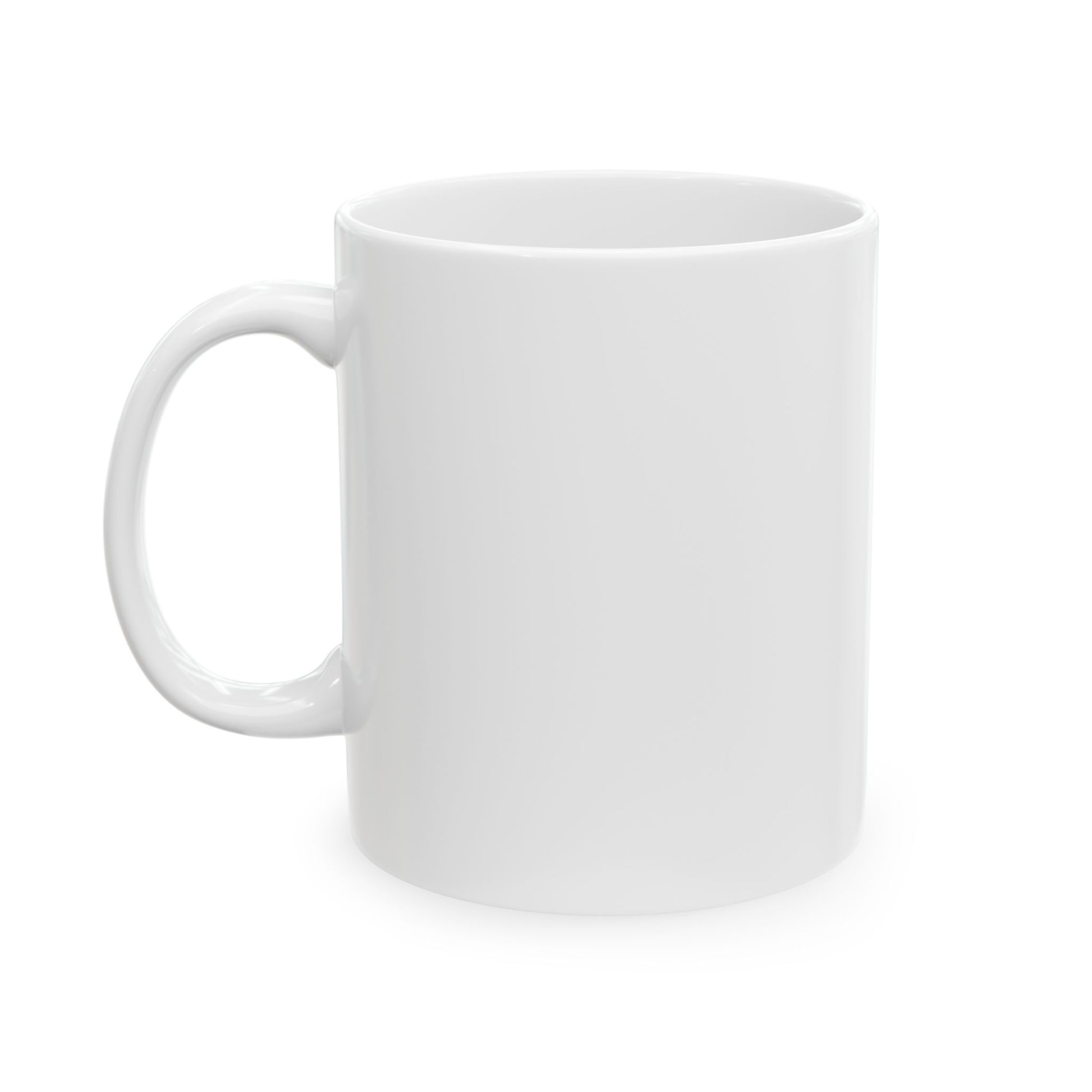 Plain white floral butterfly ceramic mug ready for custom designs and personalization