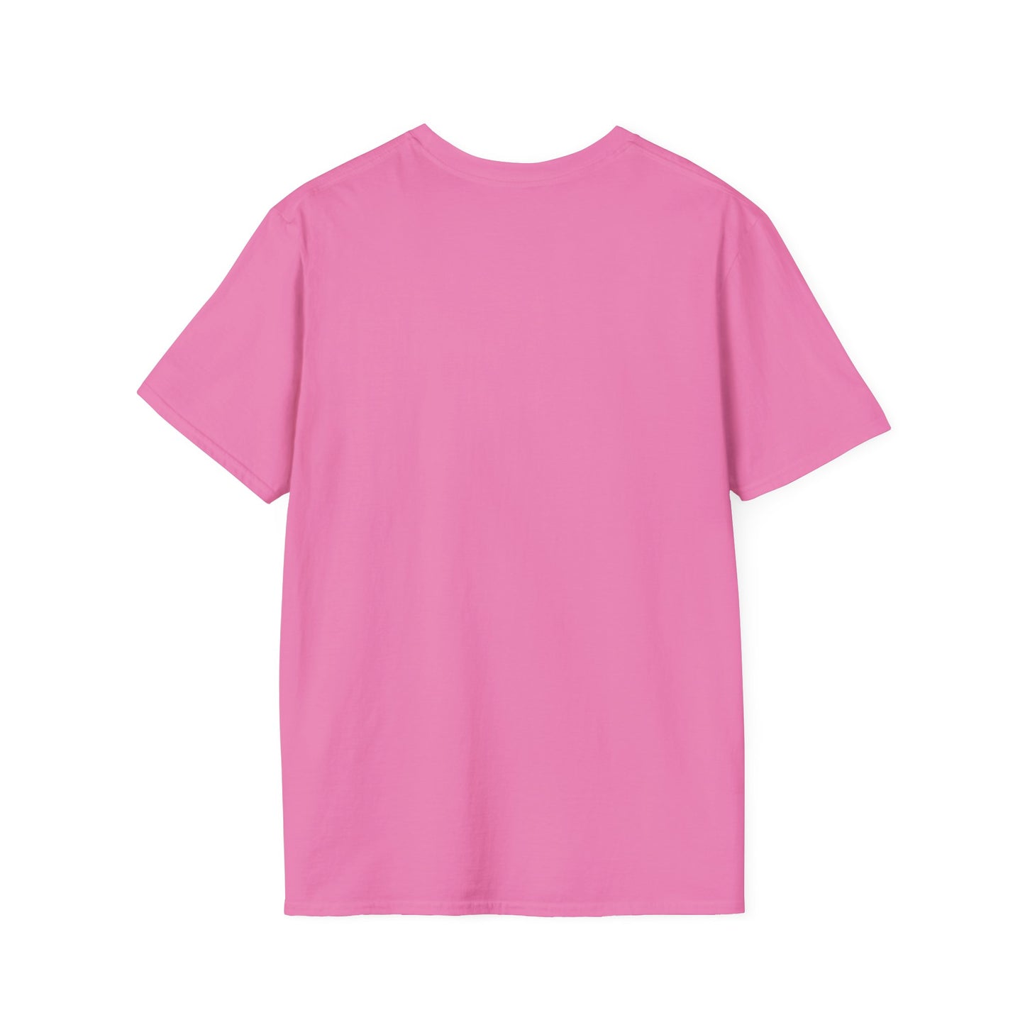 Back view of a pink floral cross t-shirt designed for casual wear and comfort