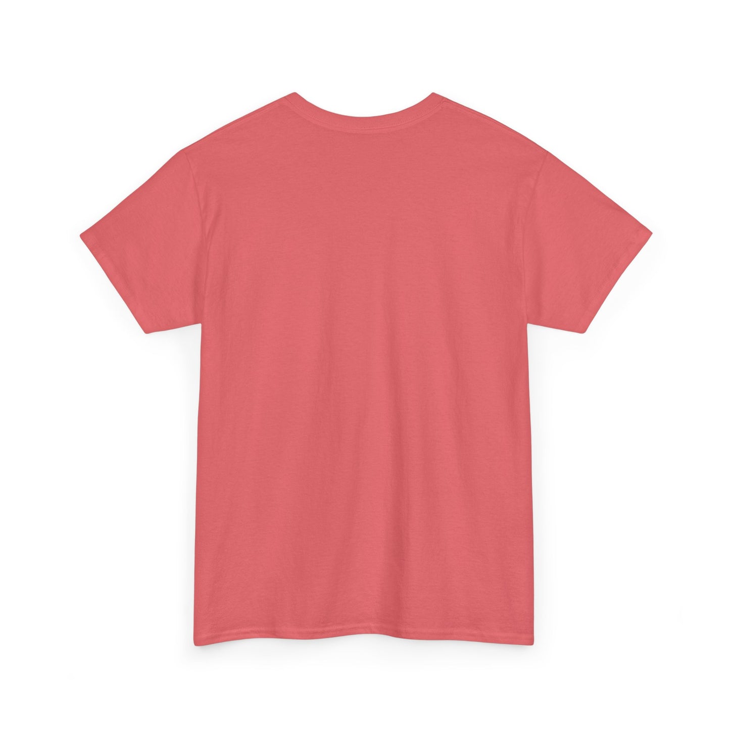 Back view of a coral queen floral t-shirt made from soft cotton fabric for comfortable wear