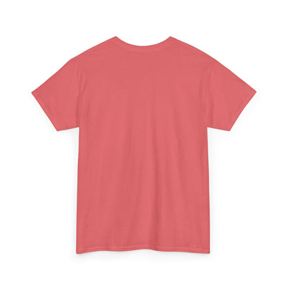 Back view of a coral queen floral t-shirt made from soft cotton fabric for comfortable wear