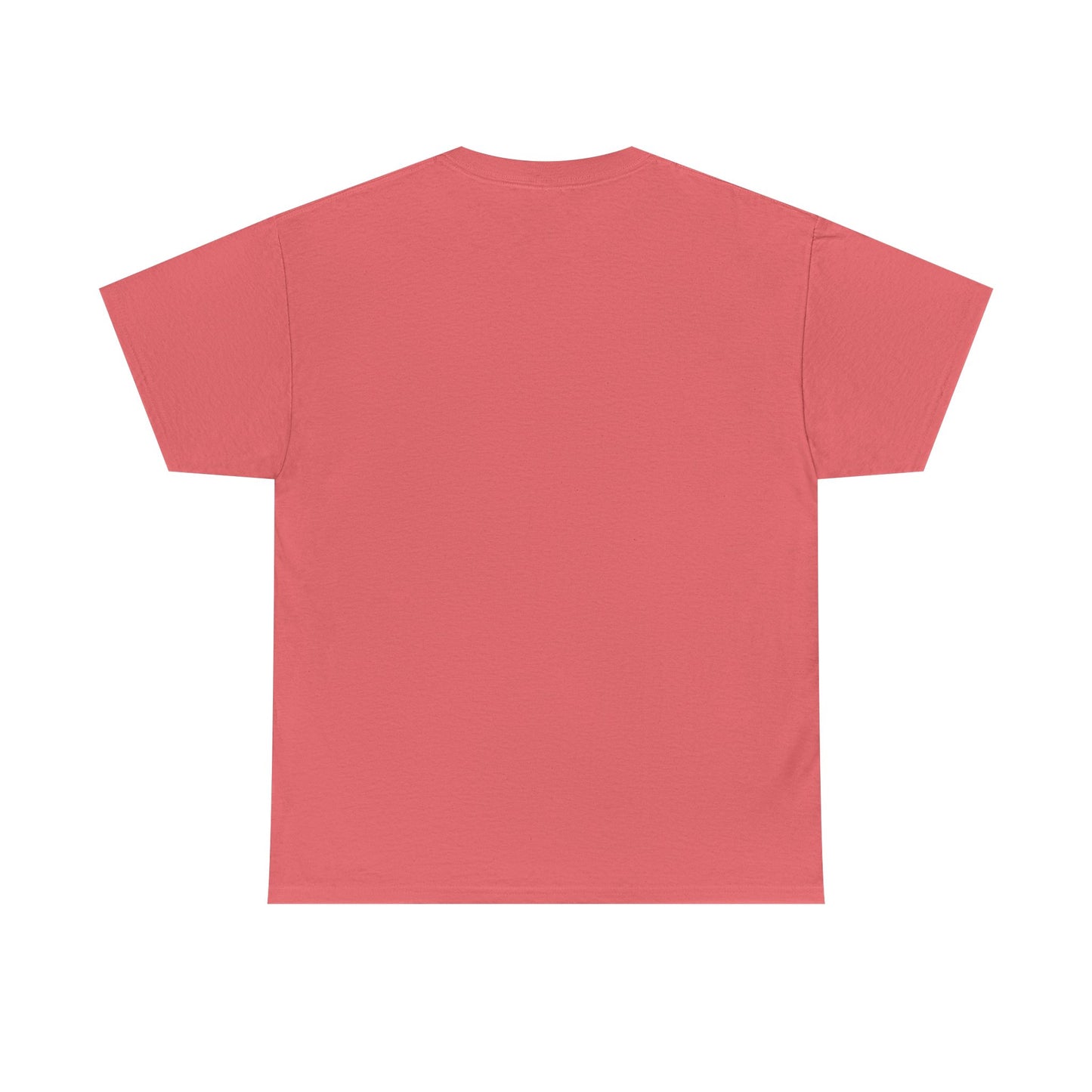 Back view of a coral queen floral t-shirt made from soft, breathable fabric for casual wear