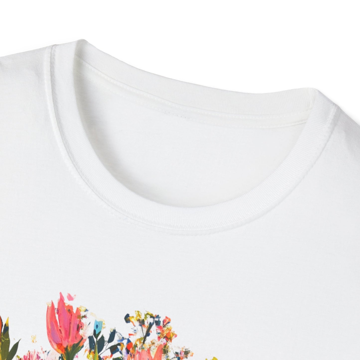 Close-up of a Floral Queen T-Shirt for women featuring vibrant floral print design
