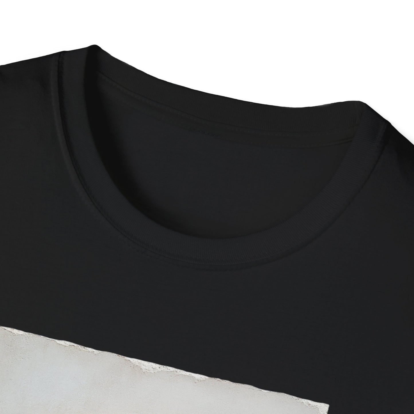 Close-up of a black heart graphic t-shirt showcasing its soft fabric and stylish design