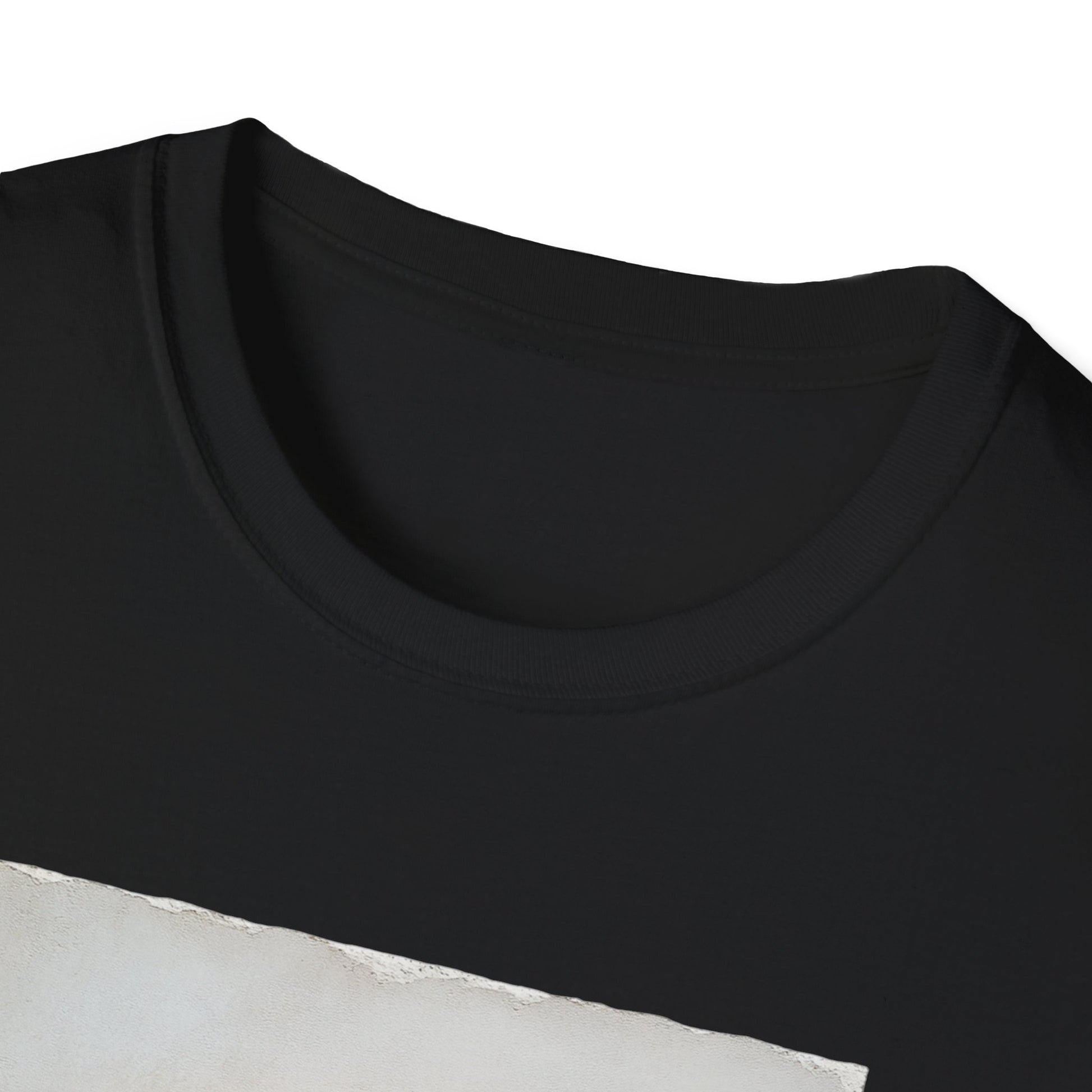 Close-up of a black heart graphic t-shirt showcasing its soft fabric and stylish design