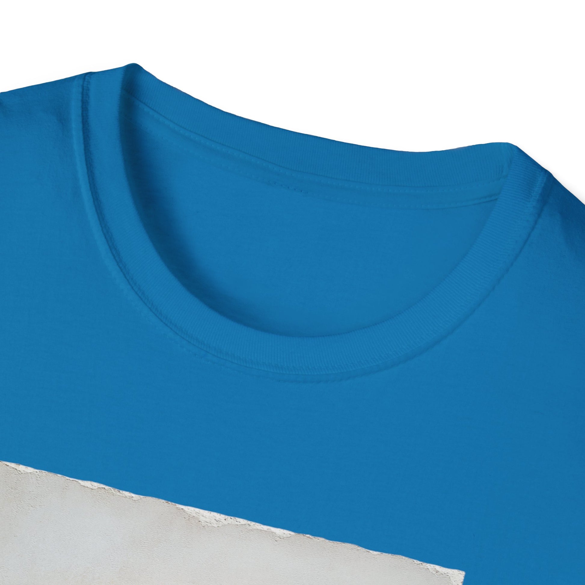 Vibrant blue heart graphic t-shirt featuring a unique design for casual wear