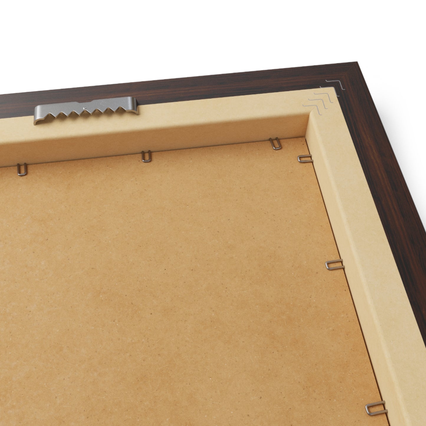 Back view of a framed horizontal eye art poster showcasing premium materials and sturdy construction