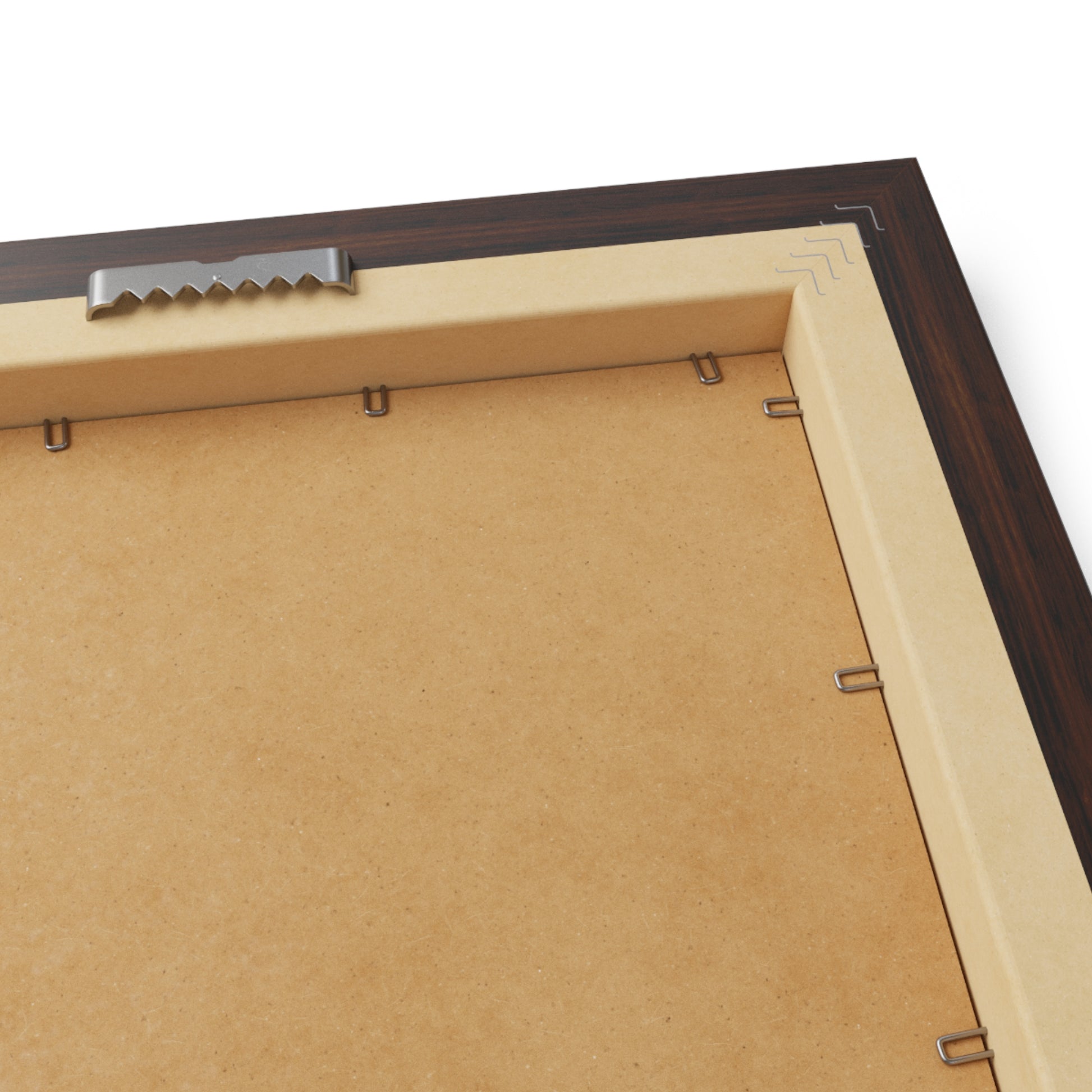 Back view of a framed horizontal eye art poster showcasing premium materials and sturdy construction