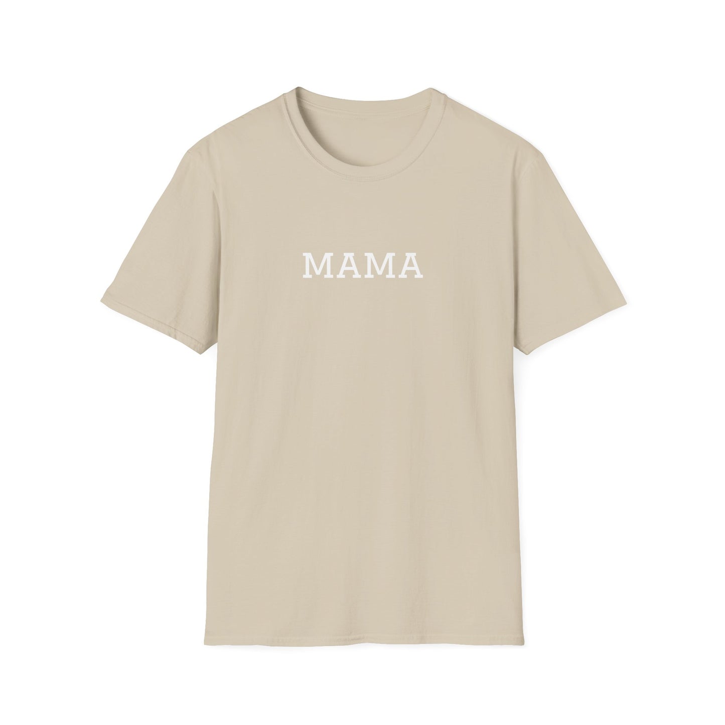 Beige Mama tee for moms with a simple white text design for casual everyday wear