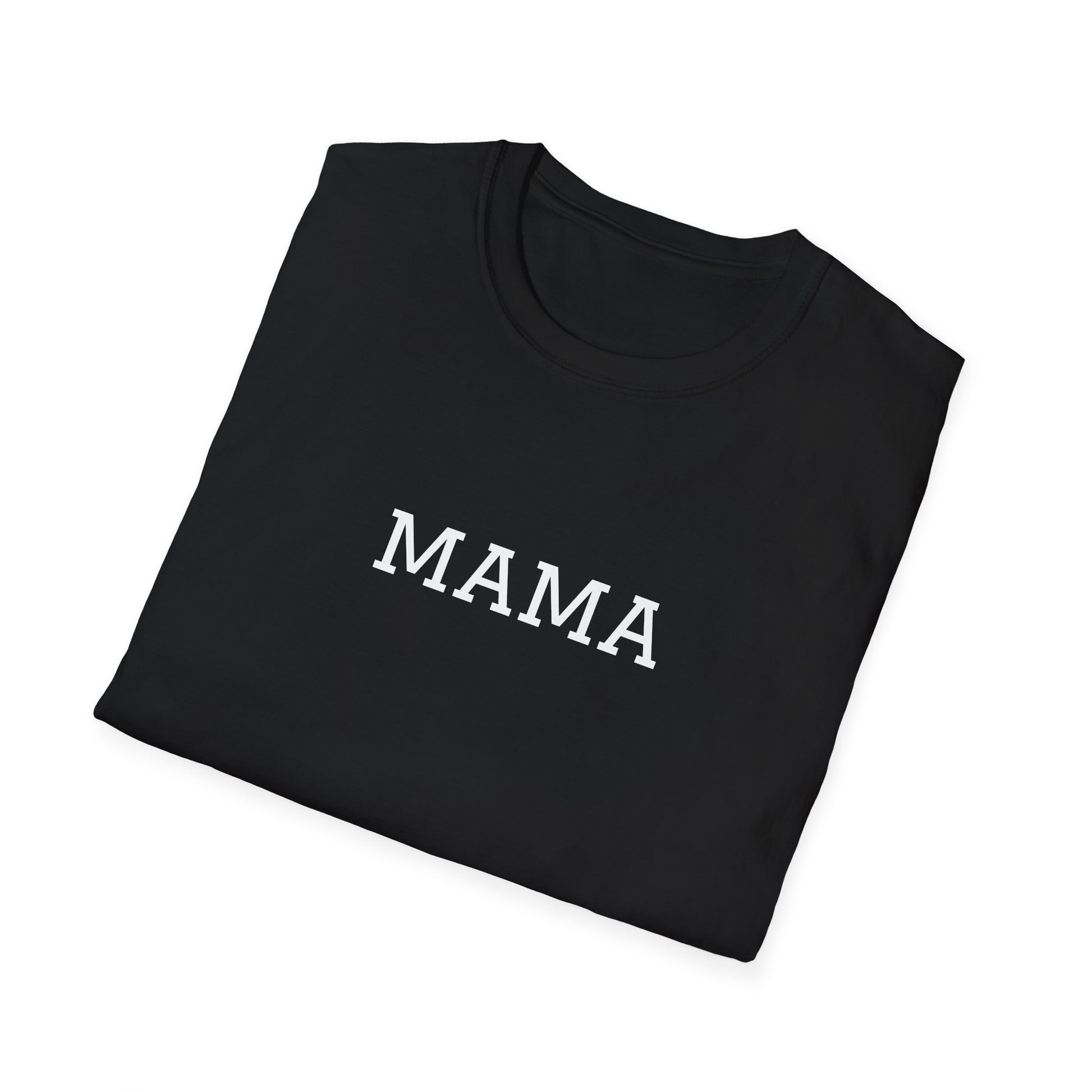 Classic black Mama tee for moms featuring bold white lettering for stylish comfort